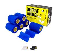 SPORTTAPE 6 Rotoli Benda Coesiva Autoadesiva - 7,5 cm x 4,5 m - Blu