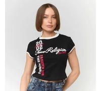 Sporty Cap Sleeves Ringer Baby Tee nero M