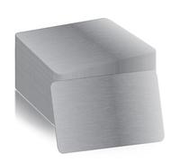 SPORWAY 100 biglietti da visita in metallo, biglietti da visita in alluminio argentato, 86 x 54 x 0,21 mm
