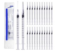 SPORWAY 100 siringhe sterili, siringa in plastica da 1 ml con aghi con tappi, siringa per colostro 1 ml dosatore siringa per riempire e misurare liquidi, alimentazione per animali domestici (bianco)