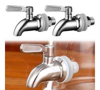 SPORWAY 2 Distributori di Bevande: Rubinetto di Ricambio in Acciaio Inox 304, Girevole da 16 mm per Contenitore di Vetro, per Bevande, Caffè e Birra