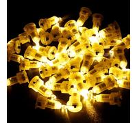 SPORWAY 60 mini luci a LED per palloncini, luce bianca calda, con interruttore, luci a LED, per palloncini, lanterne di carta, matrimoni, Natale
