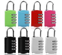 SPORWAY 8 lucchetti a combinazione: lucchetto a 4 cifre con codice numerico, antiruggine, in metallo per palestra, armadietto, giardino, capanno