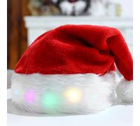 SPORWAY Cappello di Natale con luci a LED: cappello di Babbo Natale per bambini, cappello di Babbo Natale, cappello di Babbo Natale, cappello a LED, per Natale, feste, Capodanno, festa (luce colorata)