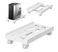 SPORWAY CPU Holder Cart: Supporto per PC Con 4 Ruote, Regolabile, Carrello Porta Tower, Adatto alla Maggior Parte dei Computer Desktop (Bianco)