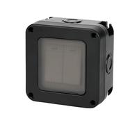 SPORWAY Interruttore da parete, impermeabile, per ambienti umidi, IP66, impermeabile, pannelli intercambiabili, per esterni, giardino, officina (doppio interruttore)