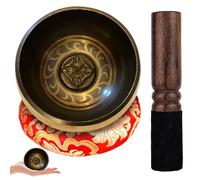 SPORWAY Set di 4 campane tibetane per la guarigione dei chakra, in ottone massiccio, set di campane tibetane da meditazione, realizzate a mano, per yoga, terapia di meditazione (8 cm)