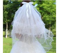 Sposa Capelli Velo Pettine Perline Increspatura 4 Strati Tulle Accessori Bianco