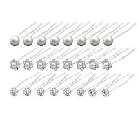 Sposa Forcine Capelli Accessori, 24pcs Fermaglio per Capelli con Diamante a Forma di U,Perle Fiori Strass Capelli,Punti Luce Capelli sposa capelli di strass forcine ,Accessorio per Capelli con Strass
