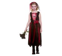 Sposa Of The Dead Bambini Costume Halloween Ragazze Sposa Vestito + V