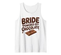 Sposa Powered By Chocolate Divertente Matrimonio Umorismo Canotta