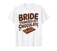 Sposa Powered By Chocolate Divertente Matrimonio Umorismo Maglietta