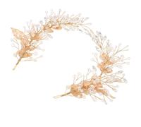 Sposa Sposa Capelli Vite Fascia Foglia Perla Cristallo Accessori per capelli da