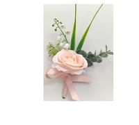 Sposo Boutonniere Matrimonio Polso Corsage Braccialetti for Damigelle Rose Rosa Fiori Artificiali Uomo Occhiello Accessori for Feste per matrimoni(Boutonniere 10)