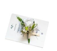 Sposo Boutonniere Uomo Spilla Abito Corsage Nuziale Occhiello Polso Fiore Festa Matrimonio Decorazione Fiori Artificiali di Seta Rosa per matrimoni(E)