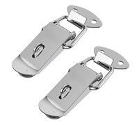 spostare la serratura, Chiusura a leva a molla con fibbia a bocca d'anatra, chiusura a gancio in acciaio inossidabile, argento, confezione da 2(B 304 Stainless Steel 68mm)