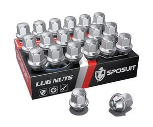 Sposuit Dadi M14x1,5 - Ricambio per Ford Maverick 2021-2024, Explorer 2020-2024, 2015-2024 Edge, Mustang 2015-2024 - Dadi cromati a estremità chiusa in stile fabbrica OEM (20 pezzi)