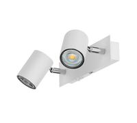 Spot a parete WAIKA a due luci con interruttore bianco opaco con LED GU10