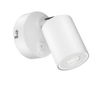 Spot a parete WAIKA a fiamma singola con interruttore bianco opaco incl. LED