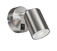 Spot a parete WAIKA a fiamma singola con interruttore GU10 cromo opaco incl. [EEK: E]