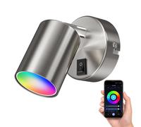 Spot a parete WAIKA a fiamma singola con interruttore GU10 cromo opaco incl. [EEK: F]