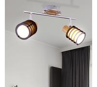 Spot Barra Luce Regolabile Legno Lampada da Soffitto Vetro Ospiti Camera Luce [EEK: Non valutato]