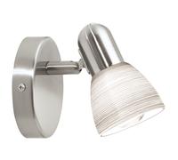 EGLO - DAKAR 1 APPLIQUE NICKEL OPACO CON PARALUME MOBILE IN VETRO BIANCO E14 1X25W 88472
