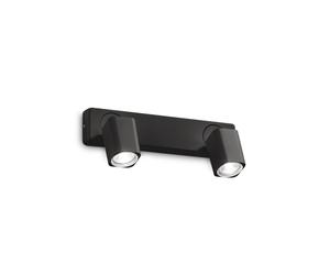Spot Contemporaneo Rudy Alluminio Nero 2 Luci Gu10 35W 3000K Ip20