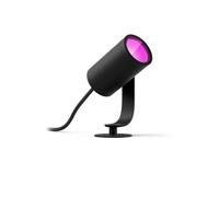 Philips Hue White and Color Ambiance Lily Faretto LED da Esterno, Faretto da Esterno con Estensione per Kit Base, Faretto smart da 8 W, Nero