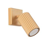 Spot Da Parete Lampada GU10 B: 8 Cm Piccola In Alluminio Oro Orientabile Moderna