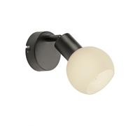 Spot da Parete Metallo Vetro 14 CM Larghezza Nero Bianco E14 LED 3000 K Lampada [EEK: F]