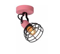 Spot Da Soffitto Per Bambini Flessibile Rosa Nero H:19 Cm E27 Ragazza Lampada