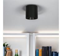 Spot Da Soffitto Rotondo Nero GU10 Ø12,7Cm Piccola Lampada Da Soggiorno POINT