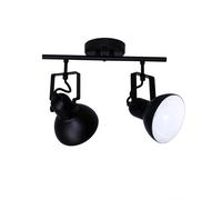 Licht-Erlebnisse Lampadario da soffitto DALLAS dal design retrò nero in metallo L: 37,6cm 2xE14 Spot da soffitto per Salotto Corridoio