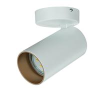 Spot Lampada Da Soffitto Bianco Oro GU10 Metallo Regolabile H: 13 Cm Ø 7 Cm