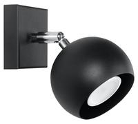 Spot Lampada Retro Nera Metallo Rotonda Piccola GU10 FAVONIA Applique Soggiorno