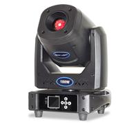 Spot LED a lira da 100 W 7 colori + 8 Gobos DMX 512 15 canali Luce da palco a testa mobile 5 sfaccettata Effetto prisma