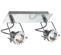 SPOT LED TECHNO NICKEL 2 LUCI ATTACCO GU10 LED 5W 400LM 2700K 30,6X7X17,9CM