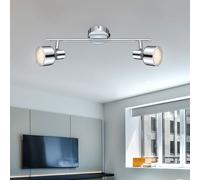 Spot Light Lampada Da Soffitto 2 Fiamme Mobile Cromato Chiaro LED [EEK: Non valutato]