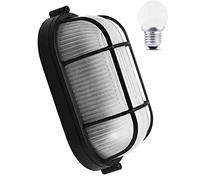 Spot Lighting Oval Bulkhead Wall Lights, Waterproof Lamp Nautical Light Marine Wall Lamp, Vintage Industrial Light Fixture E27 Aluminium Wall Sconce Safety Light, Suitable for Sauna Room/STO