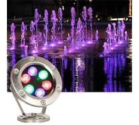 Spot Lights,RGB With Remote Control Pool Underwater Light - Submersible LED Light, AC 12/24V Spotlight Led Beam Light,Underwater Landscape Lights, For Pool, Fountain(Blue,24W)