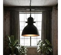 Spot Metallo Nero Rotondo Retrò Pratico Dallas Faretto Lampada Salotto Coperta