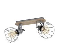 Spot Minimal Sambatello Legno Marrone 2 Luci E27 40W