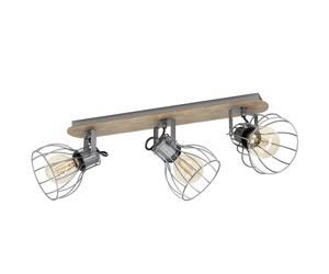 Spot Minimal Sambatello Legno Marrone 3 Luci E27 40W