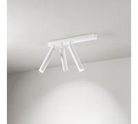 Spot Moderno Bambù Metallo Bianco 3 Luci Led 10W 3000K