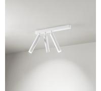 Spot Moderno Bambù Metallo Bianco 3 Luci Led 10W 3000K