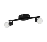 Spot Moderno Buzz Led In Acciaio Nero 2 Luci Gu10 2,8W Ip20