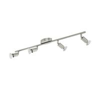Spot Moderno Buzz Led In Acciaio Nichel Satinato 4 Luci Gu10 2,8W Ip20
