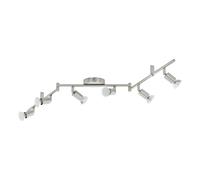 Spot Moderno Buzz Led In Acciaio Nichel Satinato 6 Luci Gu10 2,8W Ip20