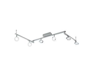 Spot Moderno Cardillio 1 Alluminio Argento 6 Luci Led 3,2W
